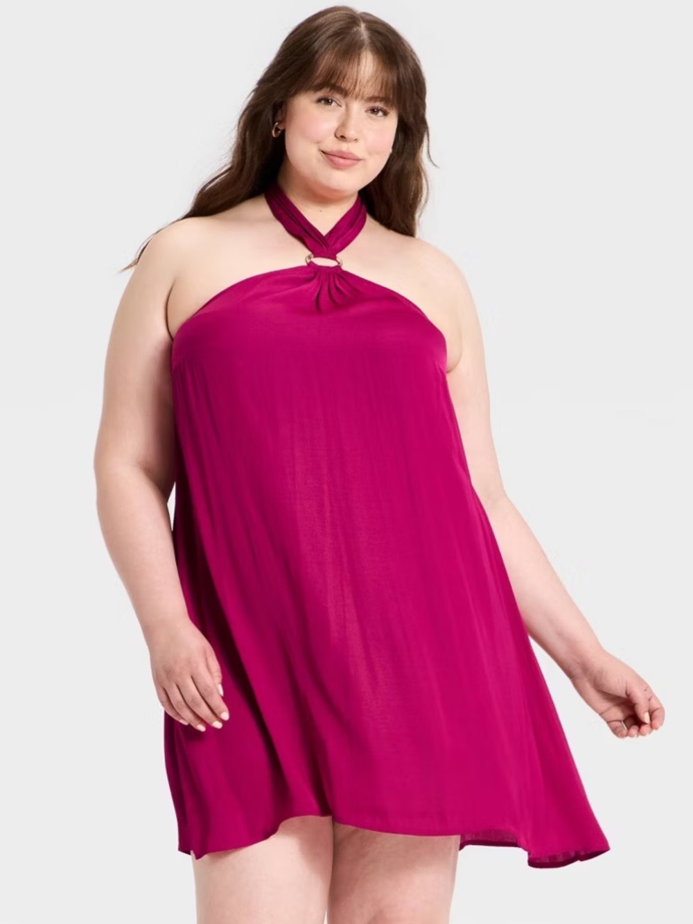 a new day Halter Mini Dress in Fuchsia